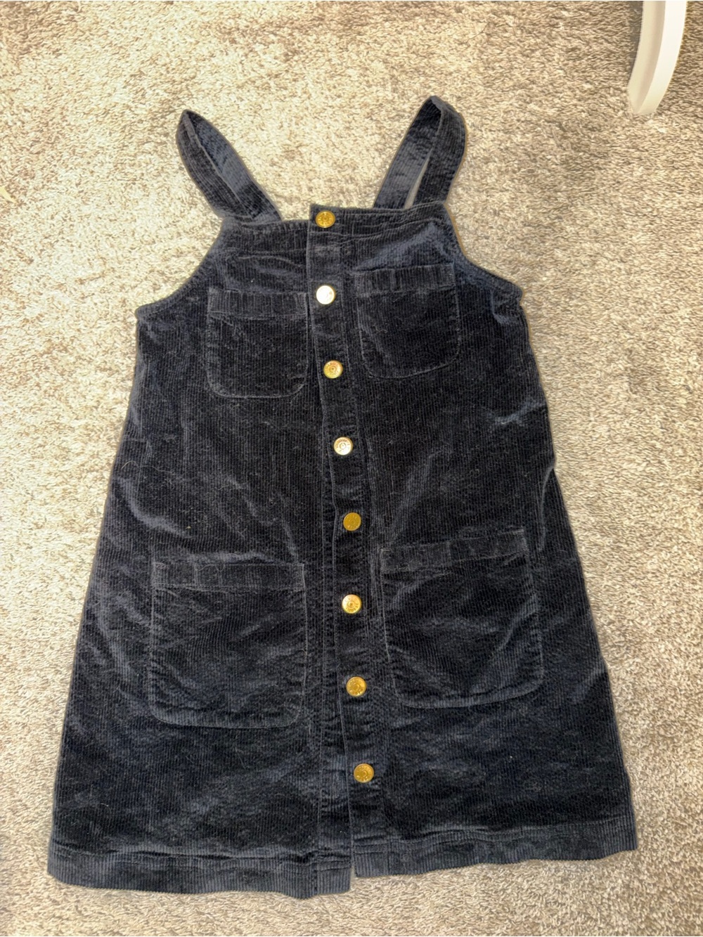 Crewcuts Black Corduroy Button-Front Pinafore
